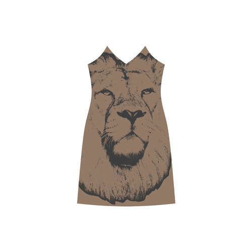 LION JUNGLE III V-Neck Open Fork Long Dress(Model D18)