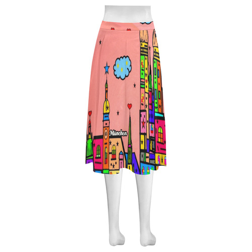 Munich Popart by Nico Bielow Mnemosyne Women's Crepe Skirt (Model D16)