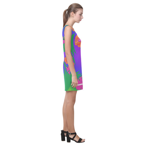 Peacock Rainbow Iris Ring Medea Vest Dress (Model D06)