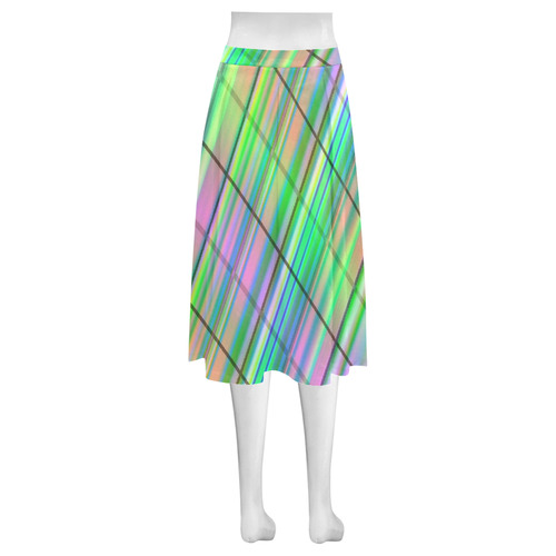 modern plaid 8 Mnemosyne Women's Crepe Skirt (Model D16)