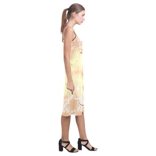 Sweet geiraffe with flowers Alcestis Slip Dress (Model D05)