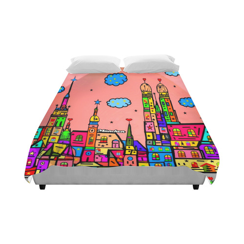 Munich Popart by Nico Bielow Duvet Cover 86"x70" ( All-over-print)