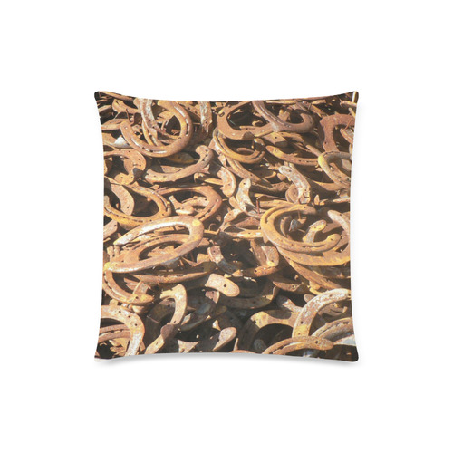 good luck,new year, horseshoe Custom Zippered Pillow Case 18"x18"(Twin Sides)