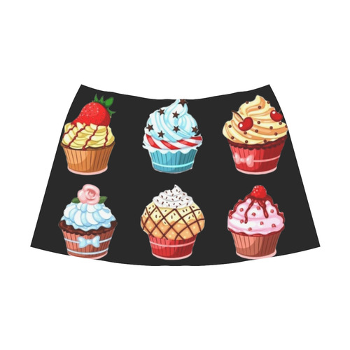 cupcakes Mnemosyne Women's Crepe Skirt (Model D16)