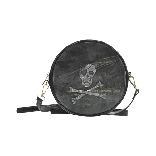 Vintage Skull Pirates Flag Round Sling Bag (Model 1647)