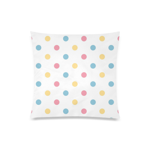 Baby - Dots blue, pink and yellow Designers edition Custom Zippered Pillow Case 20"x20"(Twin Sides)