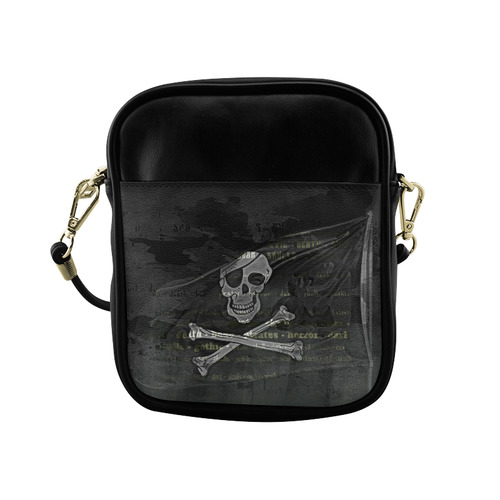 Vintage Skull Pirates Flag Sling Bag (Model 1627)