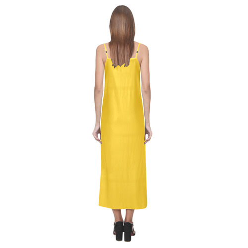 I Love Dogs V-Neck Open Fork Long Dress(Model D18)