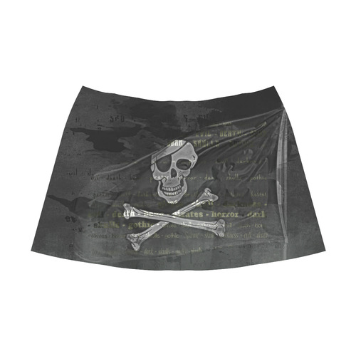 Vintage Skull Pirates Flag Mnemosyne Women's Crepe Skirt (Model D16)