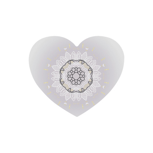 Cute siberia Mandala design : elegant grey, white and gold Color Combination Heart-shaped Mousepad