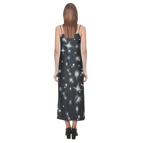 Stars by Popart lover V-Neck Open Fork Long Dress(Model D18)