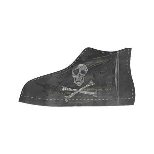 Vintage Skull Pirates Flag Men’s Classic High Top Canvas Shoes (Model 017)