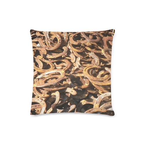 good luck,new year, horseshoe Custom Zippered Pillow Case 16"x16"(Twin Sides)