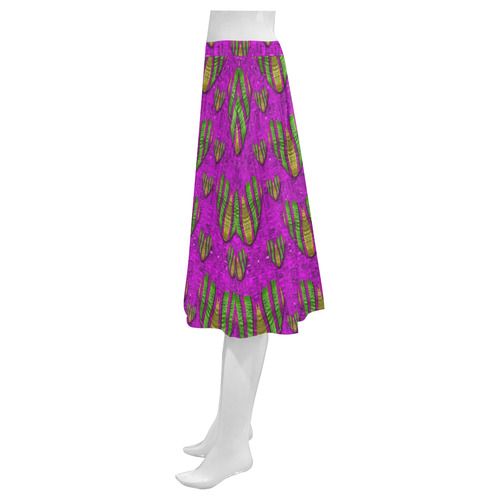 Love in colors and heart in rainbows Mnemosyne Women's Crepe Skirt (Model D16)