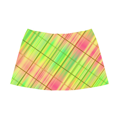 modern plaid 9C Mnemosyne Women's Crepe Skirt (Model D16)