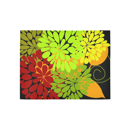 Autumn Harvest Cool Modern Floral Abstract Art Area Rug 5'3''x4'