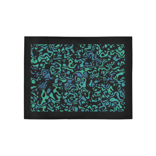 blue and green abstract 4 Area Rug 5'3''x4'