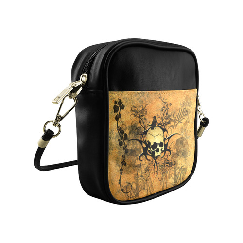 Awesome skull with tribal Sling Bag (Model 1627)