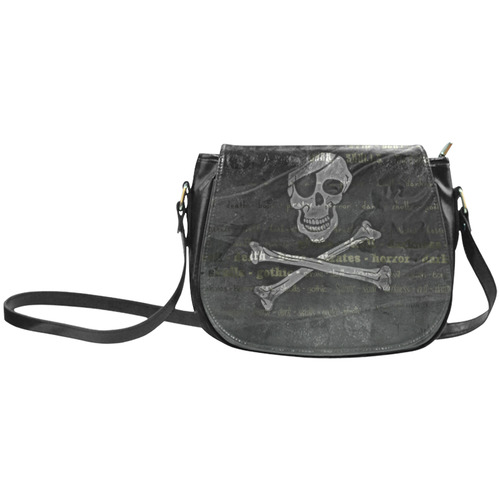 Vintage Skull Pirates Flag Classic Saddle Bag/Large (Model 1648)