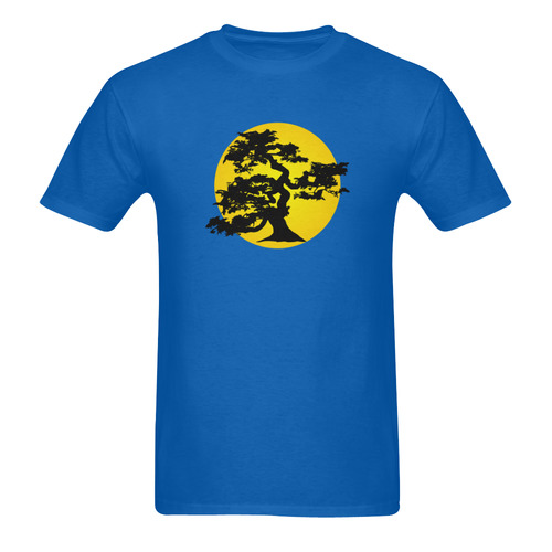 Bonsai Silhouette Sun Men's T-Shirt in USA Size (Two Sides Printing)