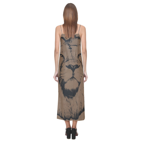 LION JUNGLE III V-Neck Open Fork Long Dress(Model D18)