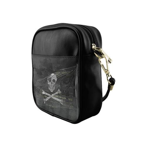 Vintage Skull Pirates Flag Sling Bag (Model 1627)