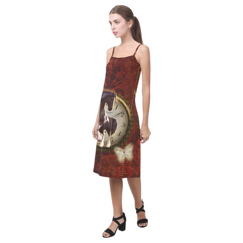 Wonderful horse on a clock Alcestis Slip Dress (Model D05)