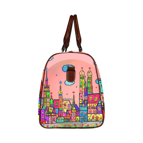 Munich Popart by Nico Bielow Waterproof Travel Bag/Large (Model 1639)