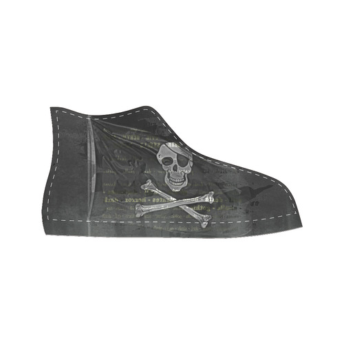 Vintage Skull Pirates Flag Men’s Classic High Top Canvas Shoes /Large Size (Model 017)