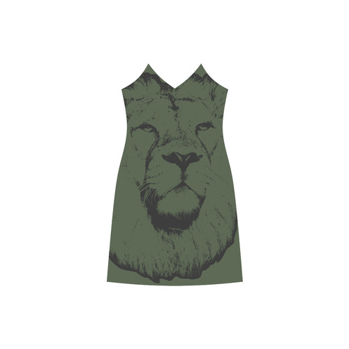 LION JUNGLE II V-Neck Open Fork Long Dress(Model D18)