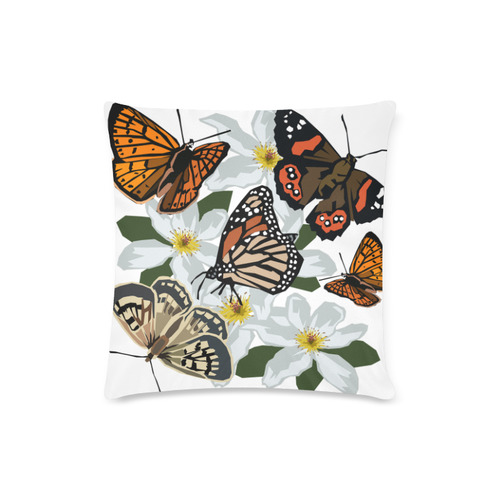 Butterflies Custom Zippered Pillow Case 16"x16"(Twin Sides)