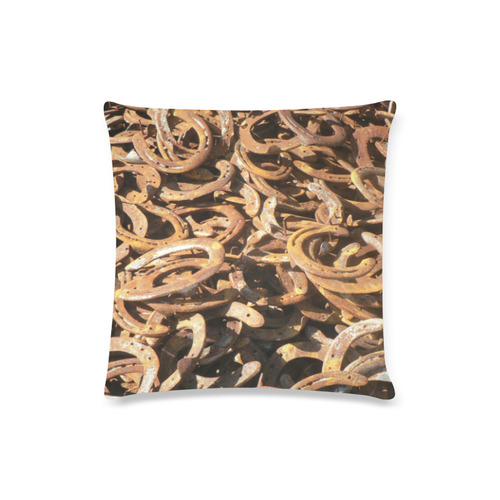 good luck,new year, horseshoe Custom Zippered Pillow Case 16"x16"(Twin Sides)