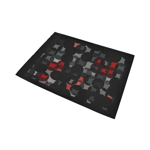 black gray red Area Rug7'x5'