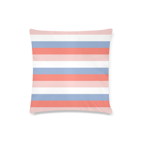 Old fashionable designers stripes edition : Rosé quartz and Sérenity blue Custom Zippered Pillow Case 16"x16"(Twin Sides)