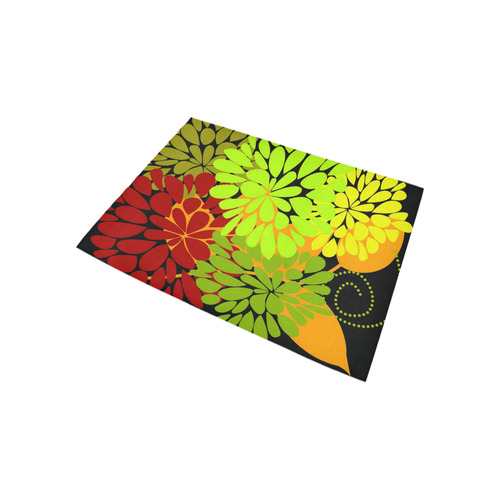 Autumn Harvest Cool Modern Floral Abstract Art Area Rug 5'3''x4'