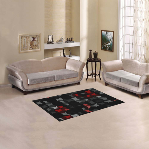 black gray red Area Rug 2'7"x 1'8‘’