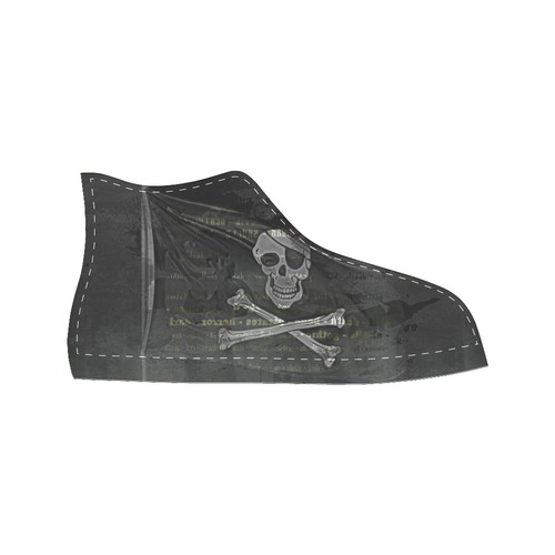 Vintage Skull Pirates Flag Women's Classic High Top Canvas Shoes (Model 017)
