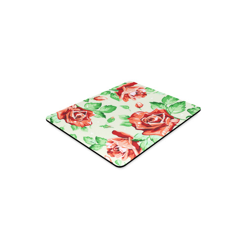 Red Roses Vintage Floral Wallpaper Rectangle Mousepad