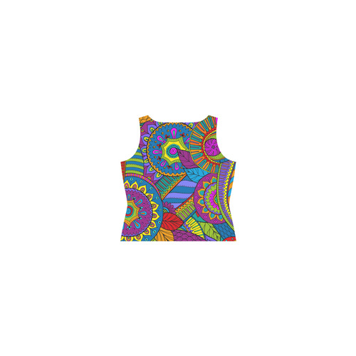 Pop Art PAISLEY Ornaments Pattern multicolored Sleeveless Splicing Shift Dress(Model D17)