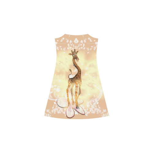 Sweet geiraffe with flowers Alcestis Slip Dress (Model D05)