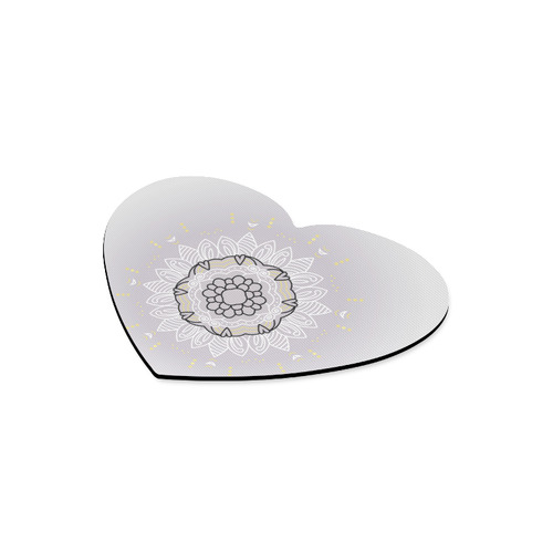 Cute siberia Mandala design : elegant grey, white and gold Color Combination Heart-shaped Mousepad