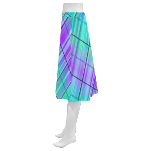 modern plaid 9 Mnemosyne Women's Crepe Skirt (Model D16)