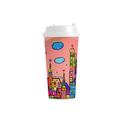 Munich Popart by Nico Bielow Double Wall Plastic Mug