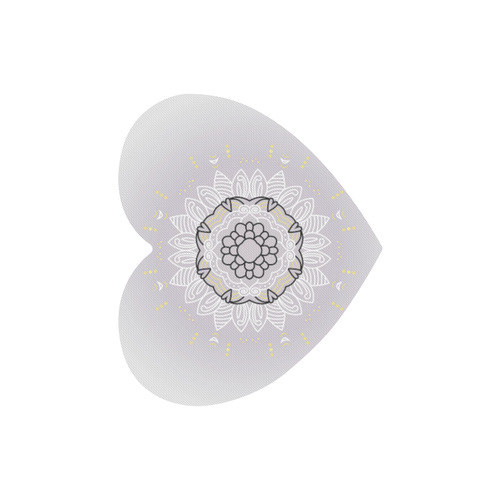 Cute siberia Mandala design : elegant grey, white and gold Color Combination Heart-shaped Mousepad