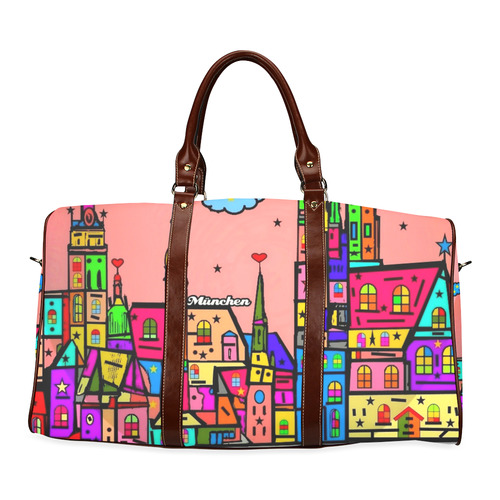 Munich Popart by Nico Bielow Waterproof Travel Bag/Large (Model 1639)