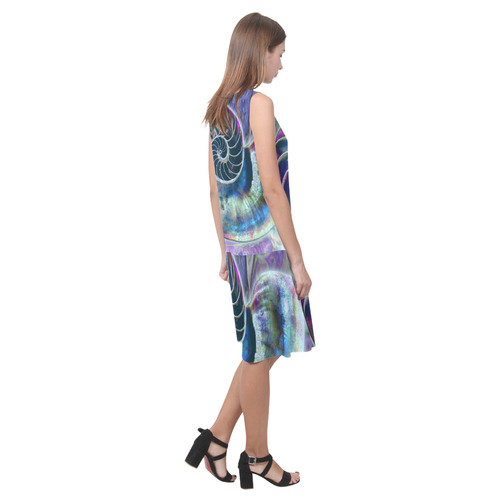Wonderful Iridescent SHELL SNAIL Sleeveless Splicing Shift Dress(Model D17)