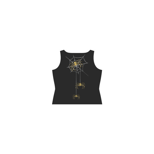 Spiders in the Cobweb Contour Gold Silver Sleeveless Splicing Shift Dress(Model D17)