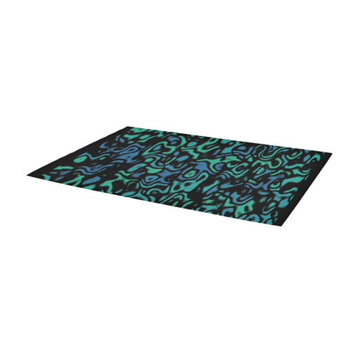 blue and green abstract 4 Area Rug 9'6''x3'3''