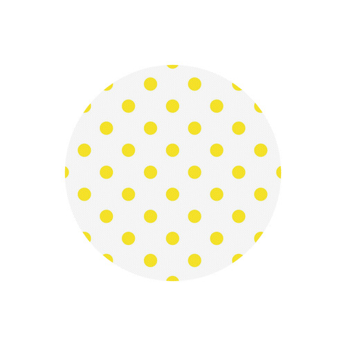 Circle Mouse pad with yellow and white design : Inspired with 60s Round Mousepad