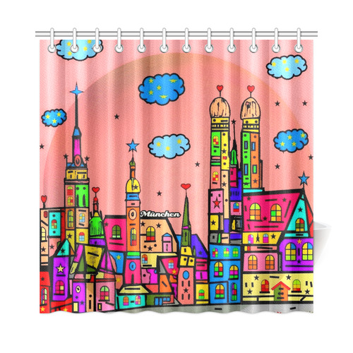 Munich Popart by Nico Bielow Shower Curtain 72"x72"